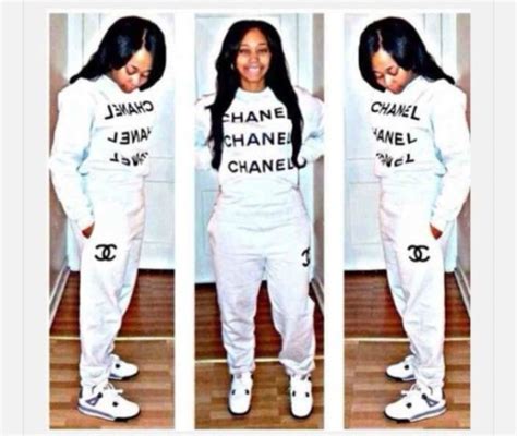 chanel nike shorts|Chanel sweatpants black and white.